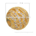 2015 hot sale 14k yellow gold diamond pave beads jewelry findings manufacturer